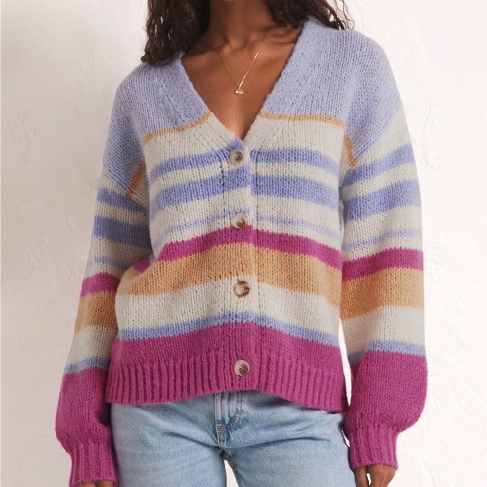 Z supply multi colour stripe cardigan